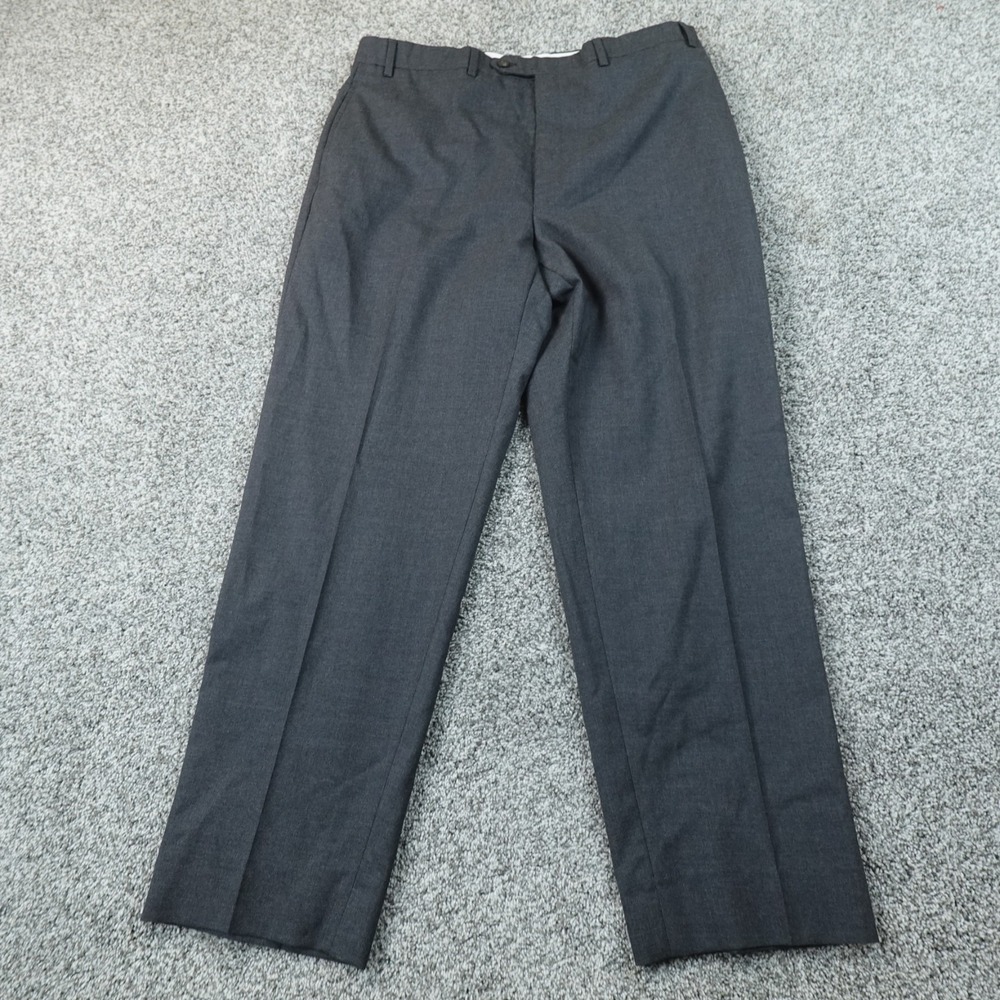 Ralph Lauren Pants Mens 36X32 Gray Wool Chino Dress Slacks Trouser Flat Front